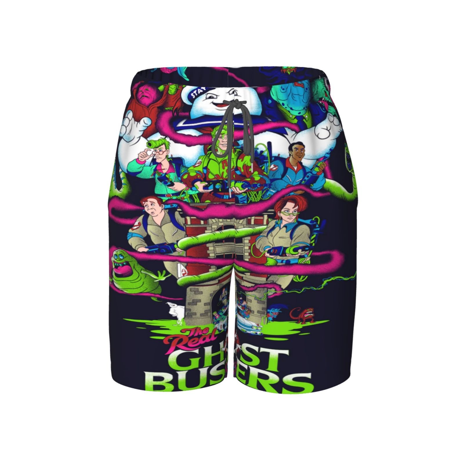 Boys Ghostbuster Swim Trunks With Mesh Liner Kids Cartoon Quick Dry Swim Shorts With Pockets